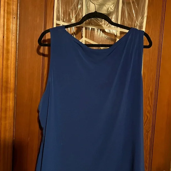 Calvin Klein Women's Blue Draped Top - Picture 3 of 6